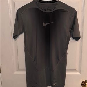 Grey Nike Pro Combat compression shirt